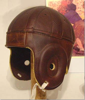 Dark Brown Leather Football Helmet